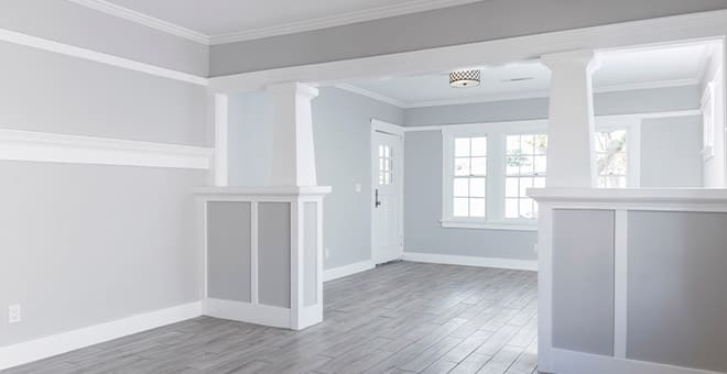 Freshly painted walls